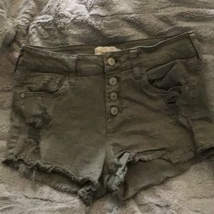 Jean shorts, army green, Altar’d State.